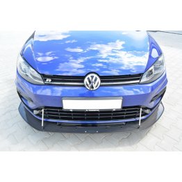 Накладка сплиттер на передний бампер на Volkswagen Golf VII R рестайл